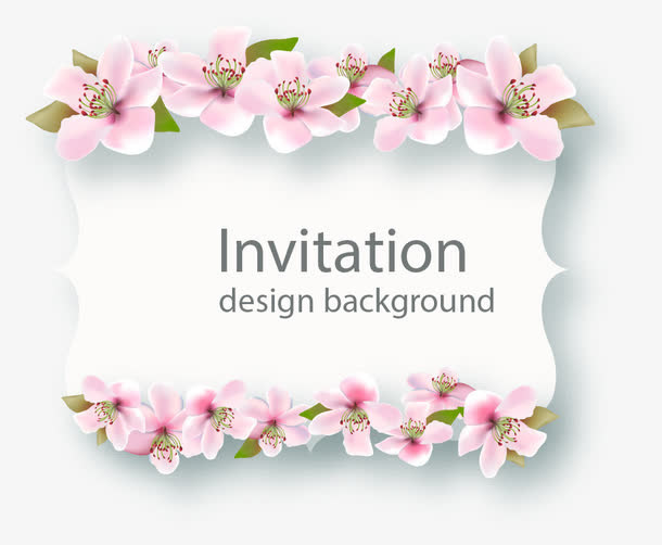 卡通清新樱花边框免抠