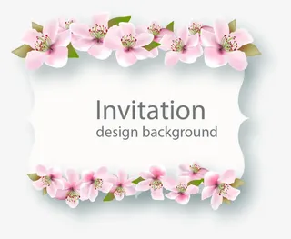 卡通清新樱花边框免抠