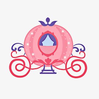 卡通粉色南瓜马车免抠