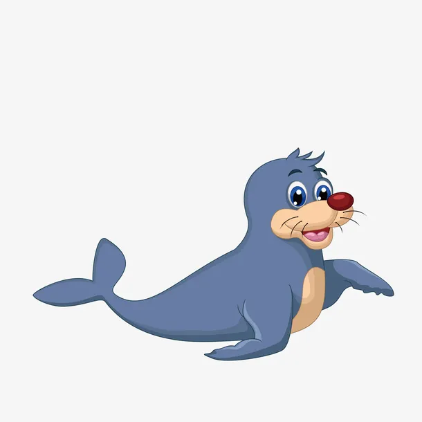 可爱的卡通海狮简图免抠