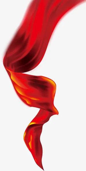 党建红色丝绸飘带免抠