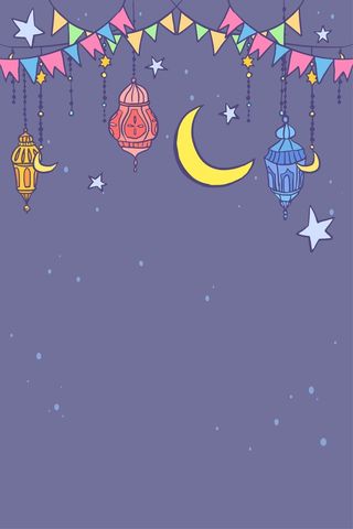 扁平灯笼紫色简约清新背景高清