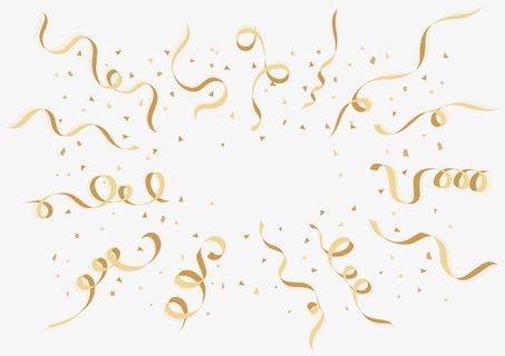 开心的彩带礼花免抠