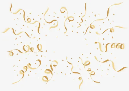 开心的彩带礼花免抠