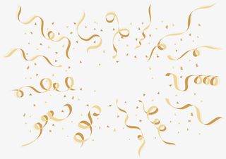 开心的彩带礼花免抠