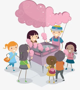 孩子吃棉花糖免抠