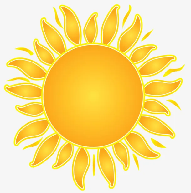 太阳猛烈阳光夏日夏天免抠