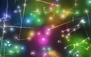 光环 五彩蓝色光点免抠