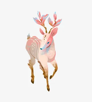 鹿卡通平面免抠