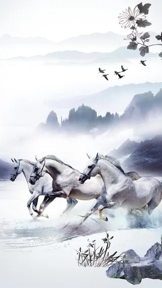 中国山水H5背景高清