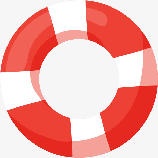 清凉夏日海边游泳圈矢量素材免抠