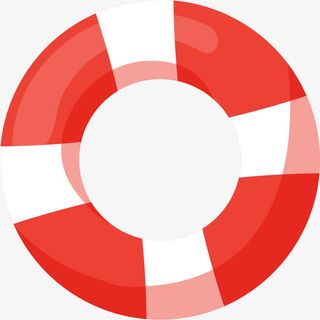 清凉夏日海边游泳圈矢量素材免抠