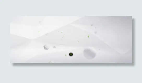 白色灰色不规则球形绿叶图片背景