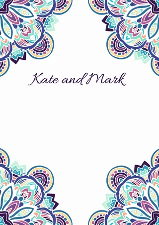 淡雅花纹边框邀请卡背景高清