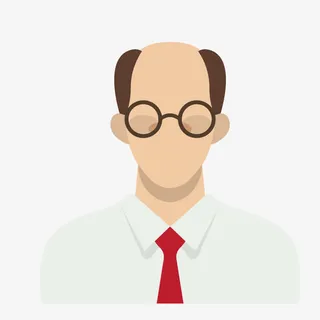 穿衬衫打领带的秃顶男人免抠手绘/卡通卡通元素