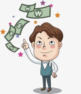 小孩指着纸币免抠