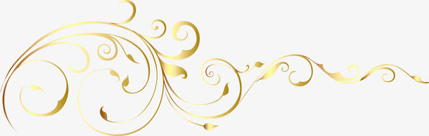 金色花纹边框亮光免抠