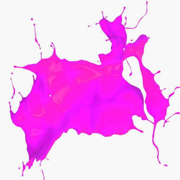 玫红色油漆笔刷喷溅矢量素材免抠