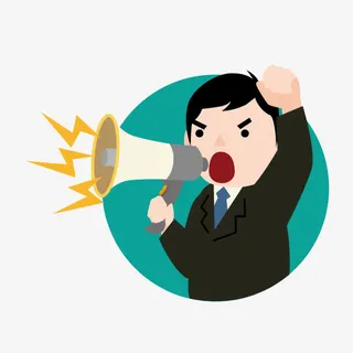 卡通扩音器男人免抠