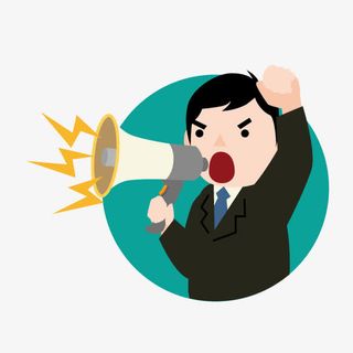 卡通扩音器男人免抠