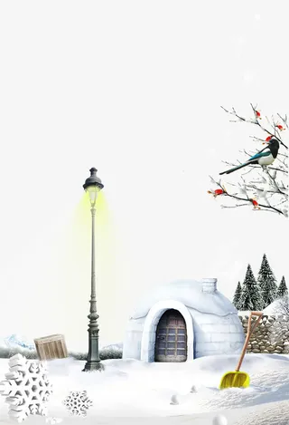 高清灯光下的房子免抠