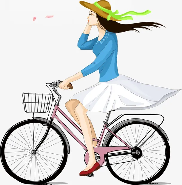 骑车的女人PNG免抠