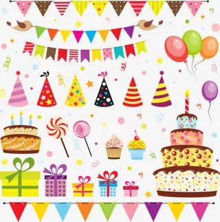 矢量生日元素免抠