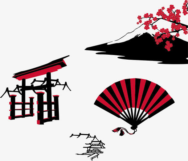 经典日本元素素材免抠手绘/卡通手绘元素