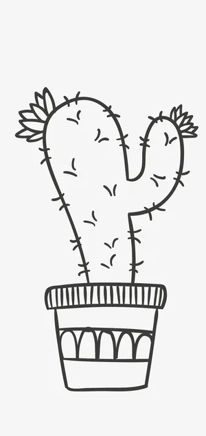花盆和仙人掌简笔画免抠