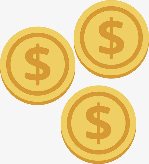 扁平化金币PNG下载免抠