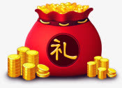金币礼包 卡通礼包免抠