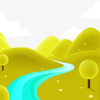 卡通小河流免抠