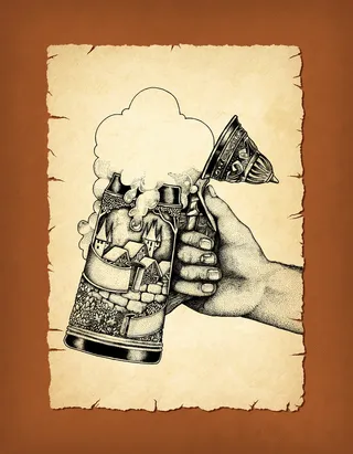 啤酒杯手黑白背景高清