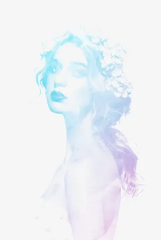 美女唯美侧影免抠