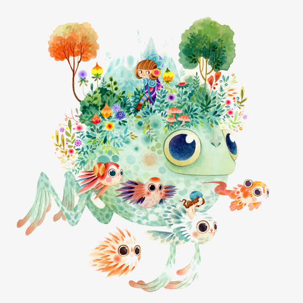 手绘青蛙免抠