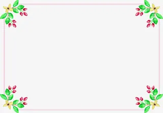 绿色春季水彩花朵框架免抠