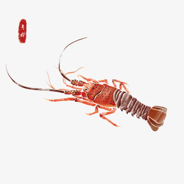 手绘红色中国风插画免抠