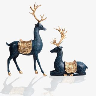 实物客厅摆件梅花鹿免抠