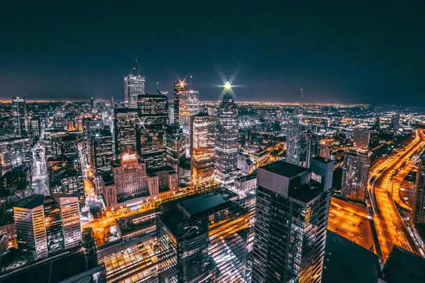 星空灯光城市夜景免抠