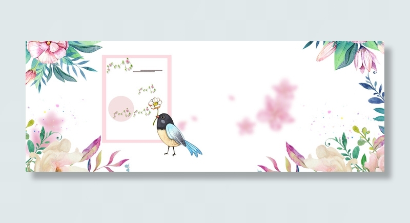 春季上新几何花朵梦幻粉banner高清