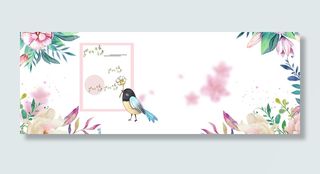 春季上新几何花朵梦幻粉banner高清