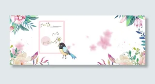 春季上新几何花朵梦幻粉banner高清