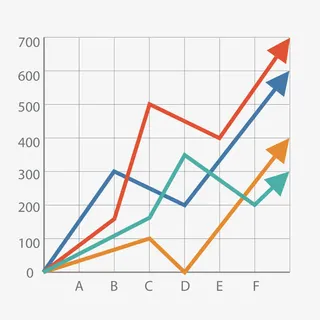 彩色箭头数据免抠