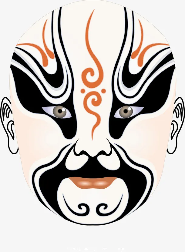 京剧人物脸谱矢量图免抠