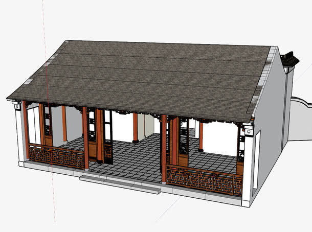 江南民居模型免抠