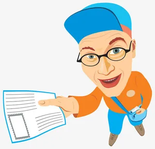 送报纸的邮递员免抠