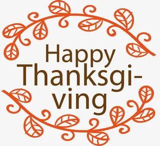感恩节树叶标签免抠