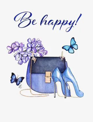 紫色时尚单品免抠