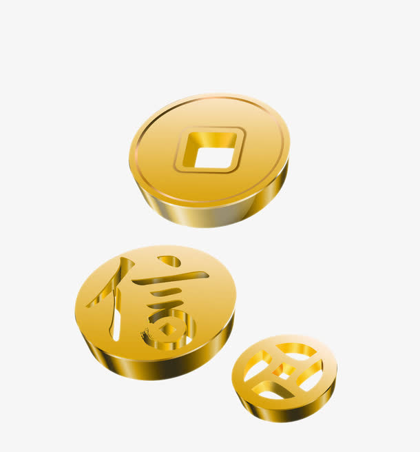 漂浮金币免抠