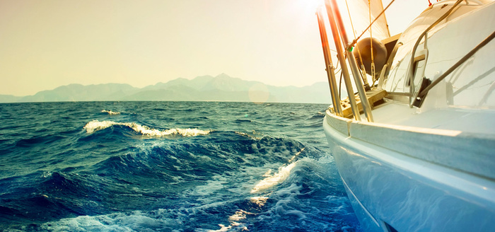 远航风景蓝色旅游海报背景高清